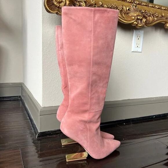 Cult Gaia Pink Suede Bianca Boots Size 38.5 - Picture 2 of 7